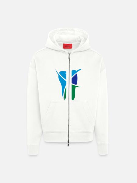 Zahn 3-farbig - Zip Hoodie - made by SPREAD - OFF WHITE