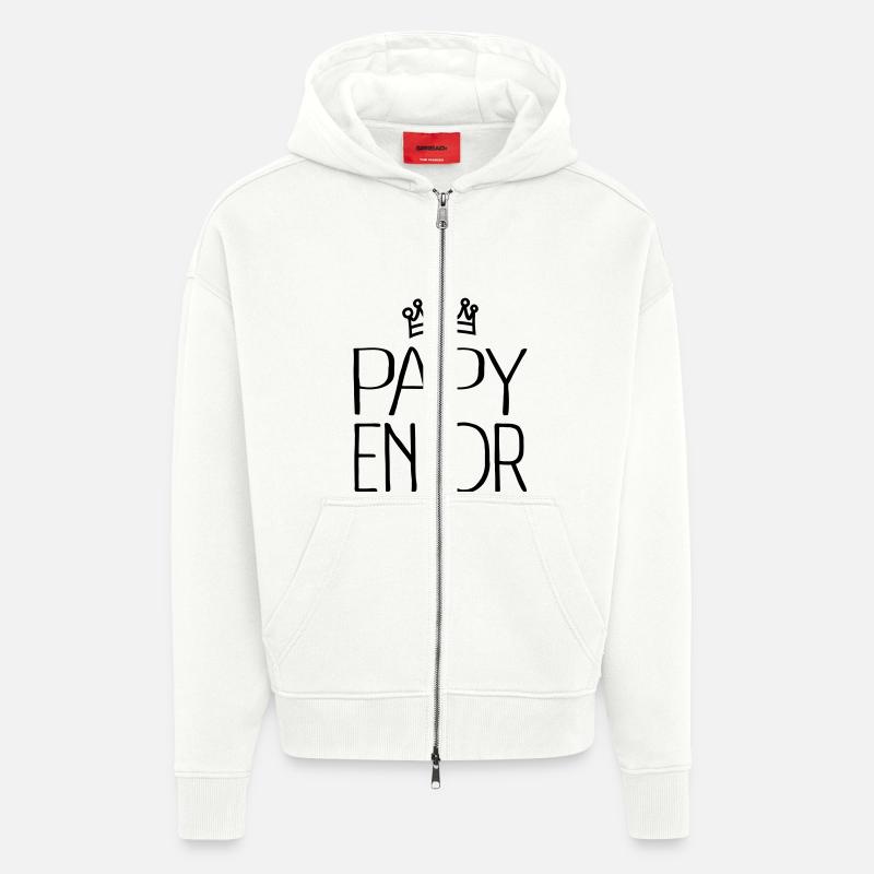 Papy En Or - Veste à capuche bio épaisse oversize fabriqué en UE - OFF WHITE