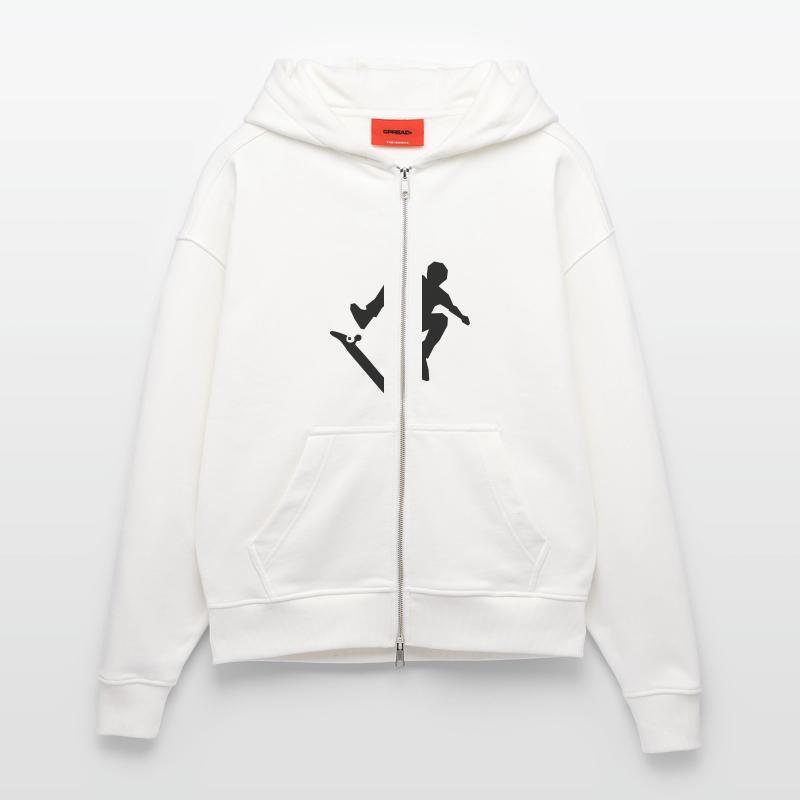 Skateboarder on skateboard Zip Hoodie - made by SPREAD