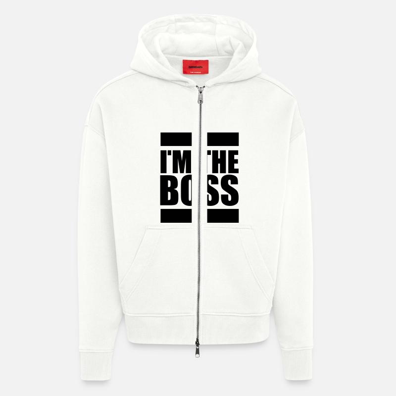 I'm the Boss - Veste à capuche bio épaisse oversize fabriqué en UE - OFF WHITE