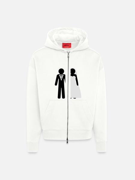wedding_couple - Zip Hoodie - made by SPREAD - OFF WHITE