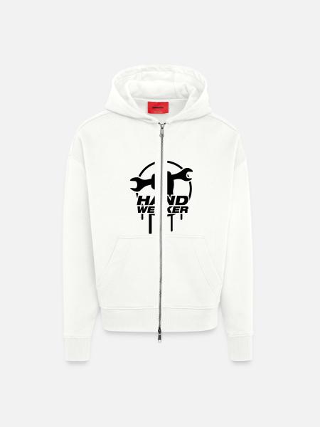 handwerker_logo_f1 - Zip Hoodie - made by SPREAD - OFF WHITE