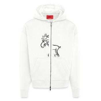 Elch - Zip Hoodie - made by SPREAD - OFF WHITE - Vorne