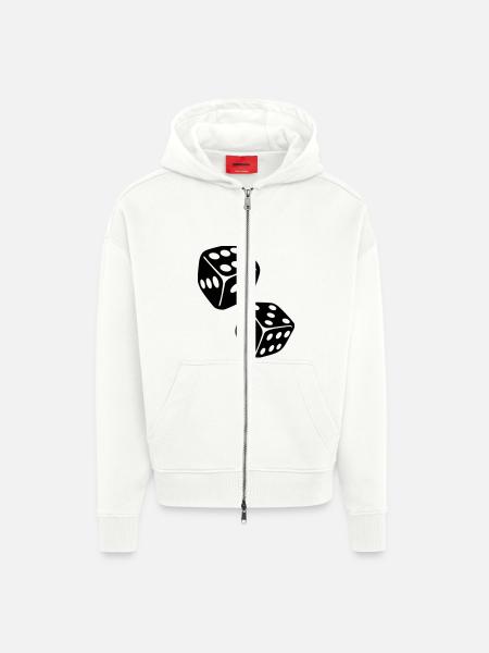 Dice - Zip Hoodie - made by SPREAD - OFF WHITE