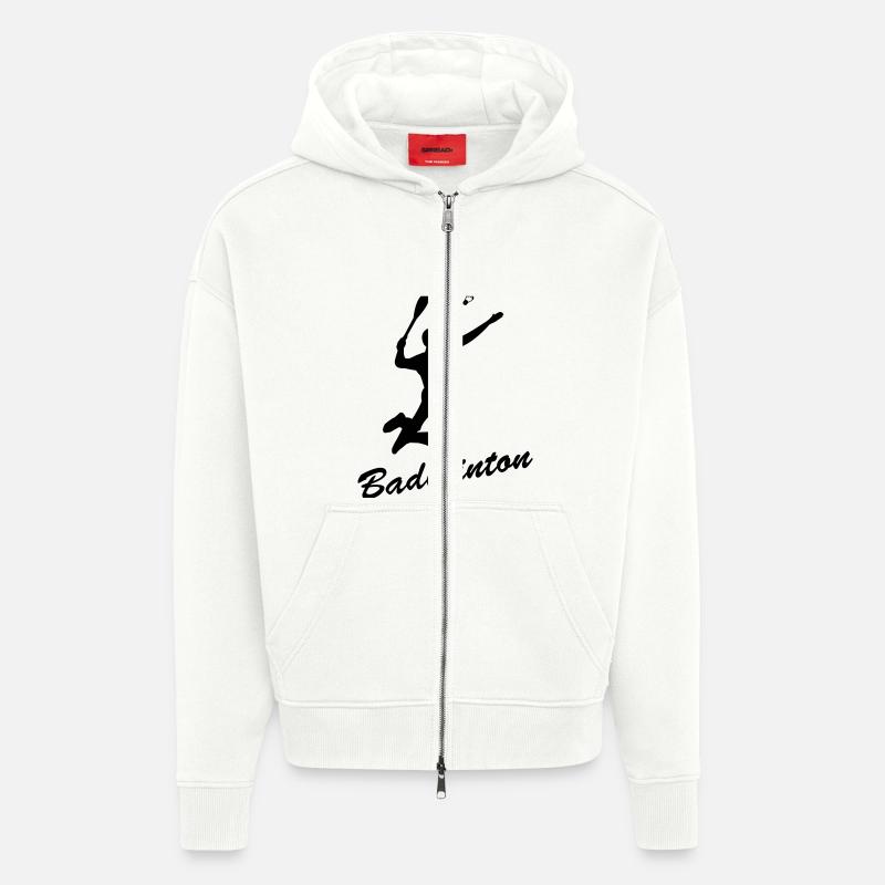 badminton2 - Veste à capuche bio épaisse oversize fabriqué en UE - OFF WHITE
