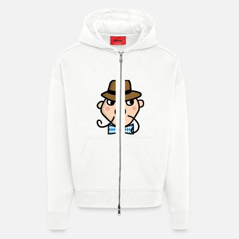 Bayer mit Fliege - Zip Hoodie - made by SPREAD - OFF WHITE