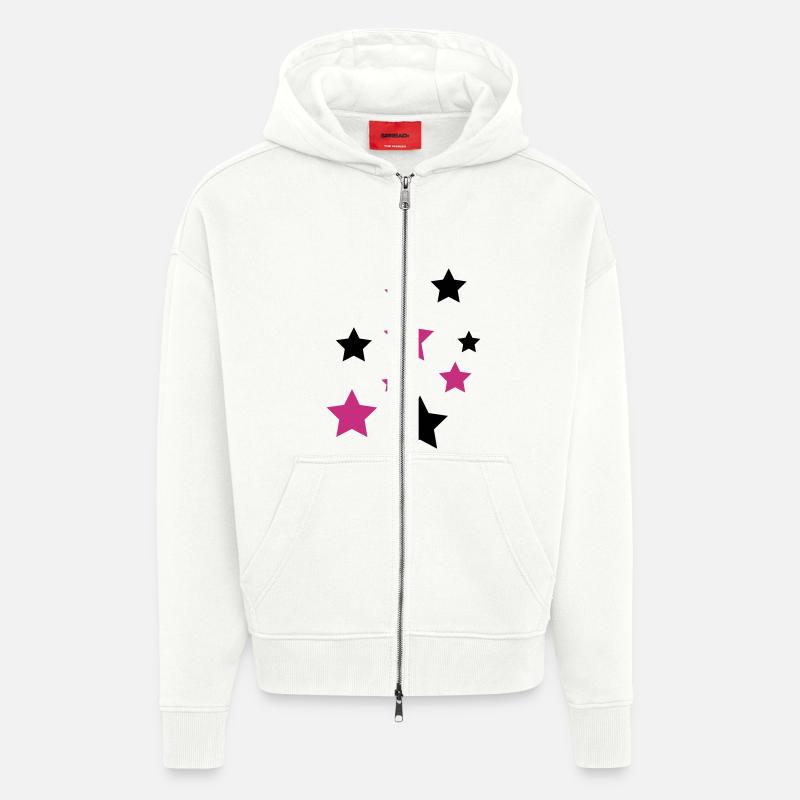 Star, les étoiles - Veste à capuche bio épaisse oversize fabriqué en UE - OFF WHITE