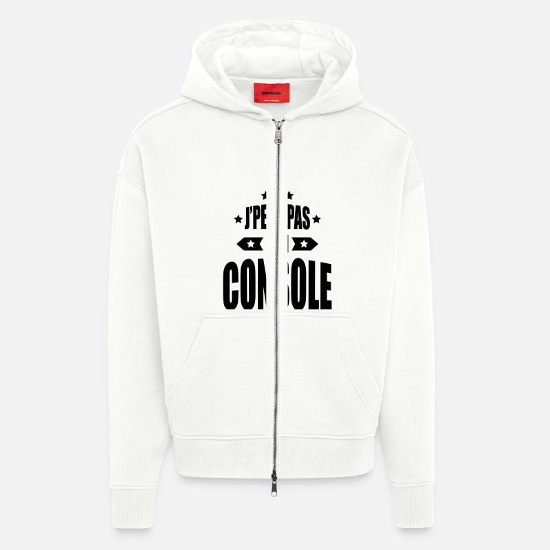 j'peux pas j'ai console - Veste à capuche bio épaisse oversize fabriqué en UE - OFF WHITE