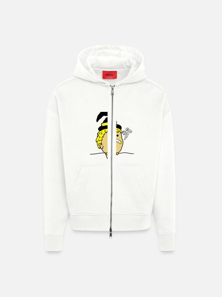 bird_witch_smoke_01 - Zip Hoodie - made by SPREAD - OFF WHITE
