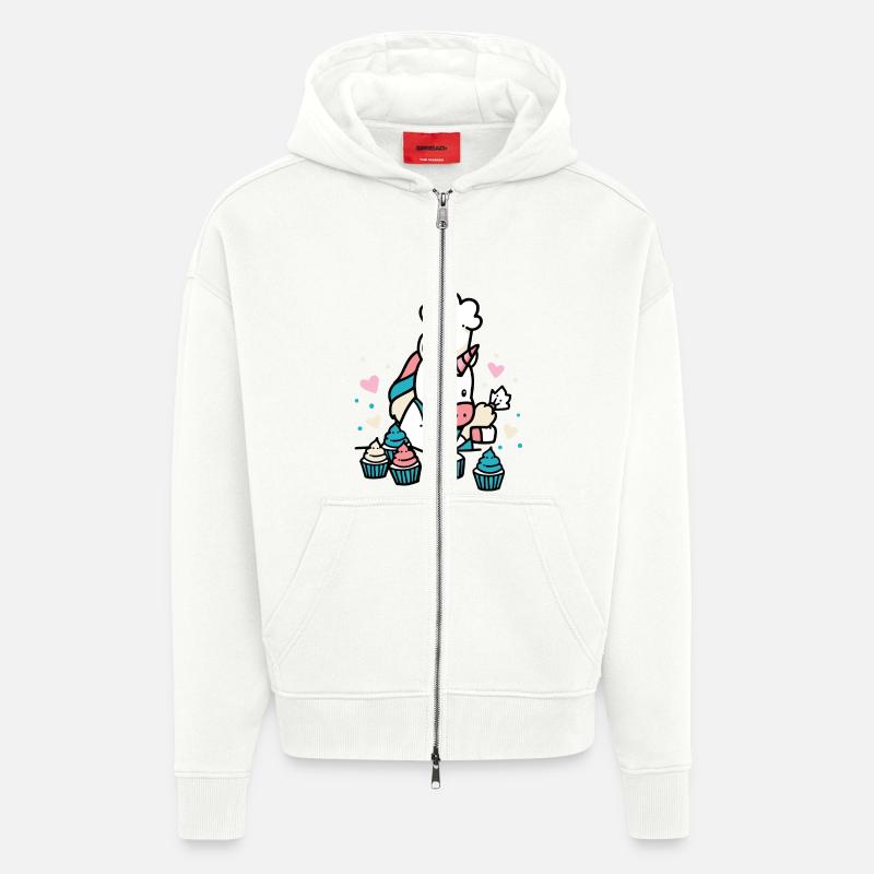 Bäcker Einhorn - Zip Hoodie - made by SPREAD - OFF WHITE