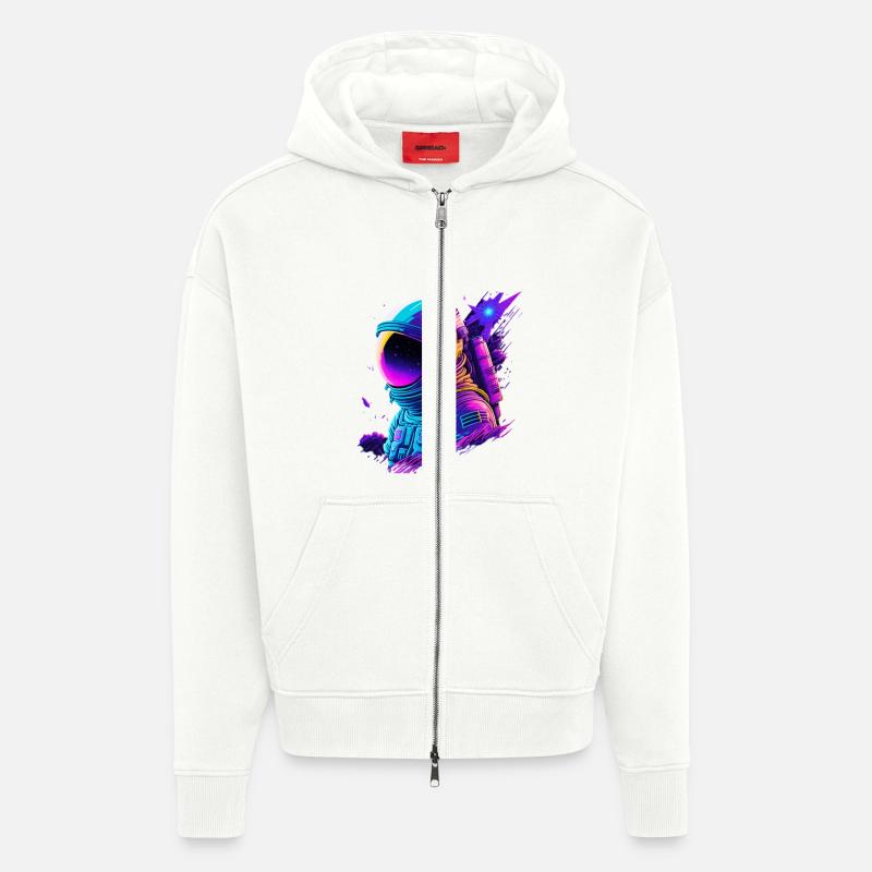 Synthwave Astronaut Space Explorer - Zip Hoodie - made by SPREAD - OFF WHITE