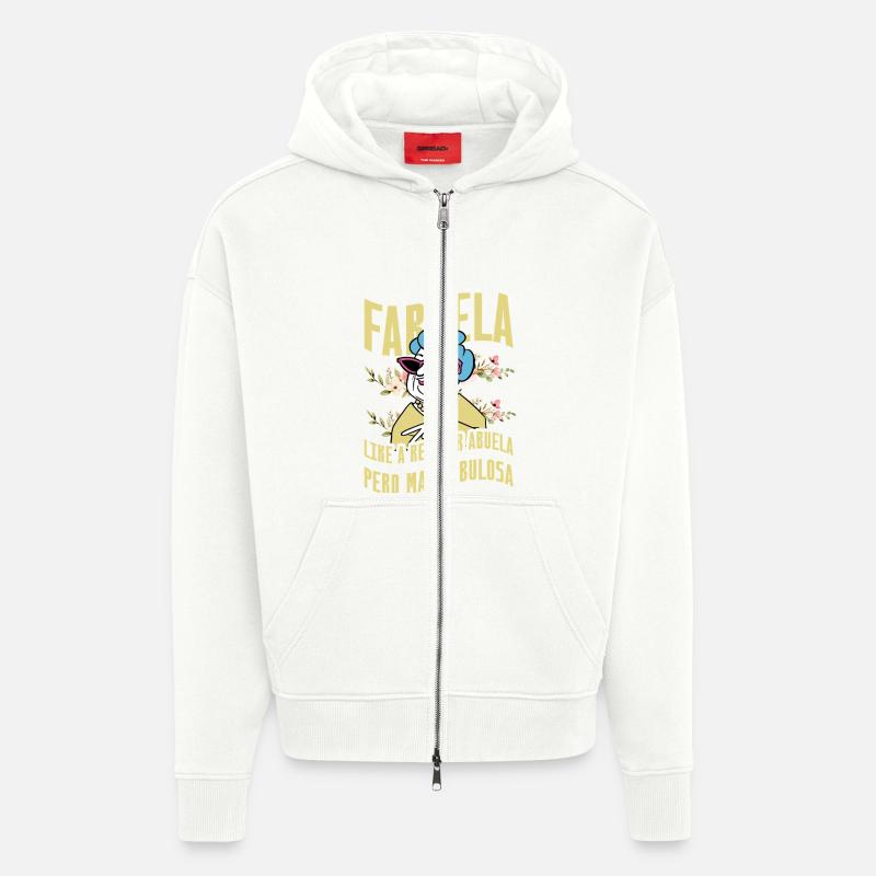 Fabuela - Veste à capuche bio épaisse oversize fabriqué en UE - OFF WHITE