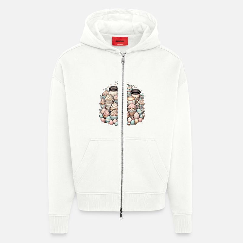 Ostern Kaffee Osterhase Kaffeetrinker - Zip Hoodie - made by SPREAD - OFF WHITE