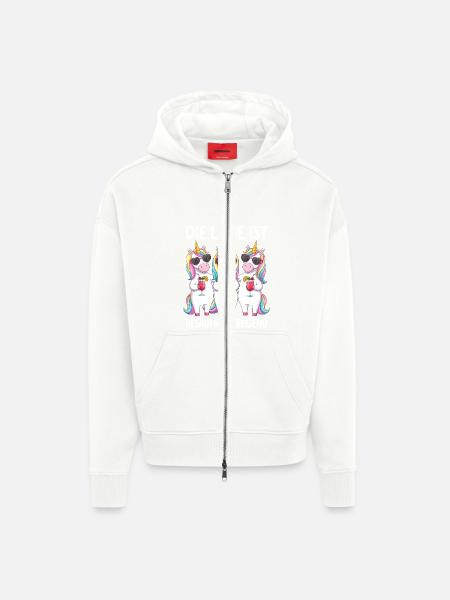 The situation is drunkenness - Zip Hoodie - made by SPREAD - OFF WHITE