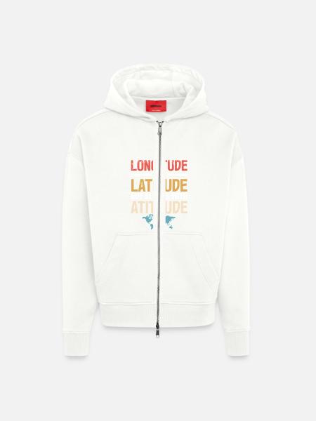 Geographic Information Systems - Zip Hoodie - made by SPREAD - OFF WHITE