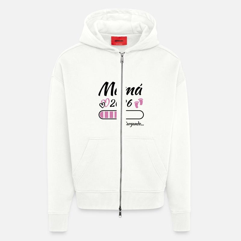 Werdende Mutter 2026 Loading - Zip Hoodie - made by SPREAD - OFF WHITE