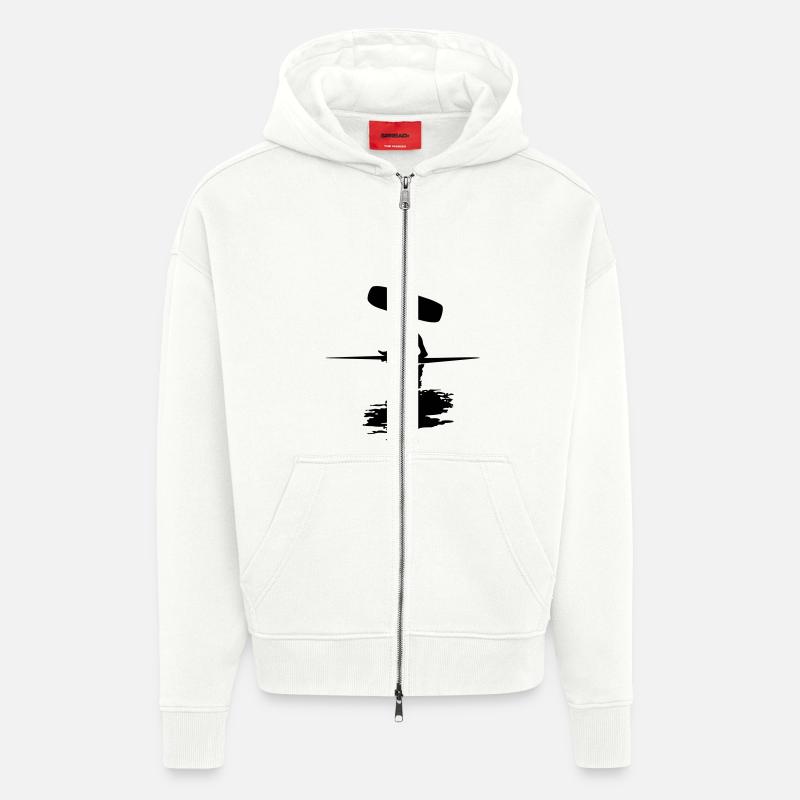 SURF 2 stickerWake - Zip Hoodie - made by SPREAD - OFF WHITE