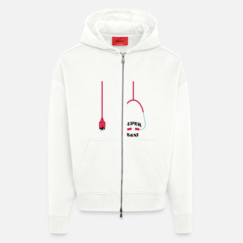 Super Sani - Zip Hoodie - made by SPREAD - OFF WHITE