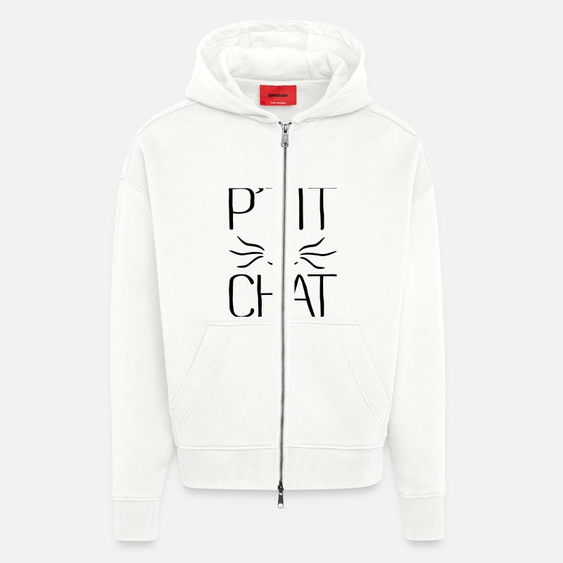 P'tit Chat - Veste à capuche bio épaisse oversize fabriqué en UE - OFF WHITE
