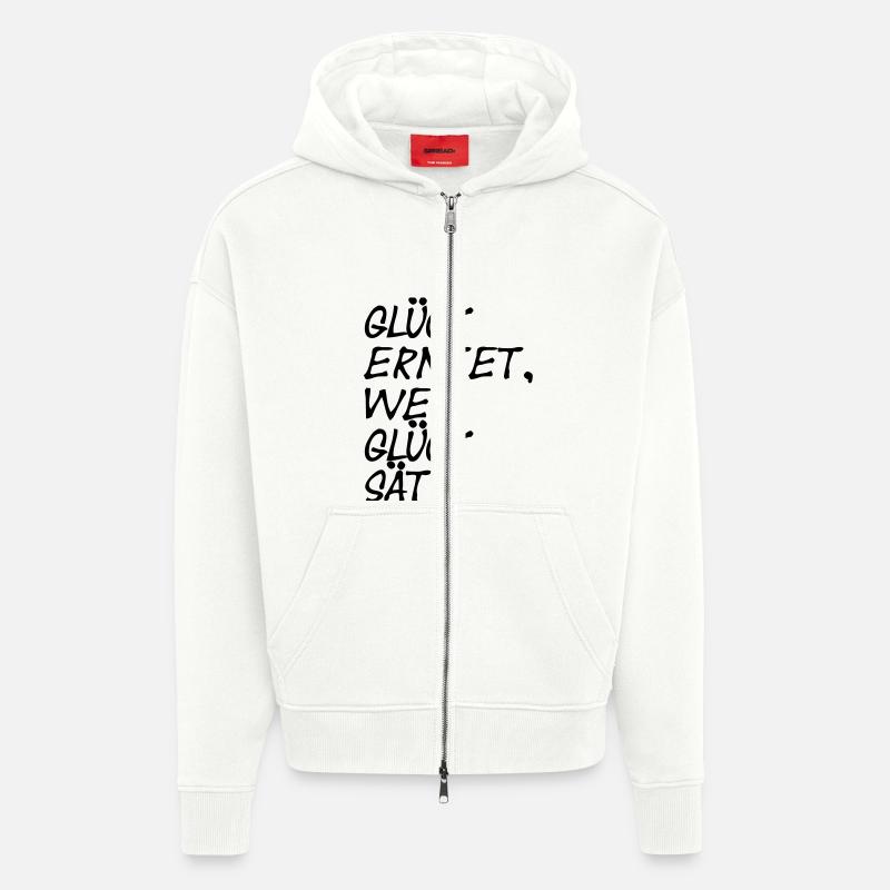Bonheur - Veste à capuche bio épaisse oversize fabriqué en UE - OFF WHITE