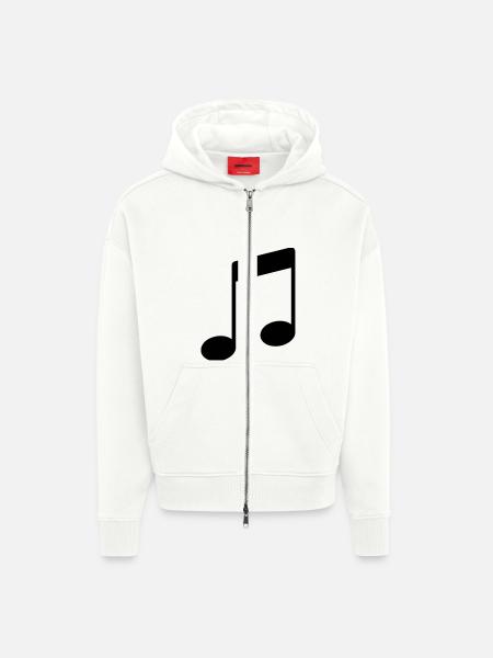 note_icon - Zip Hoodie - made by SPREAD - OFF WHITE