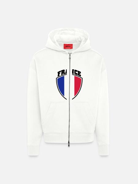 Frankreich - Zip Hoodie - made by SPREAD - OFF WHITE