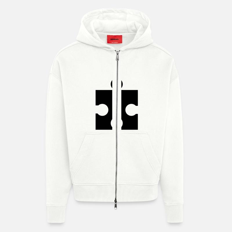 Puzzle - Veste à capuche bio épaisse oversize fabriqué en UE - OFF WHITE