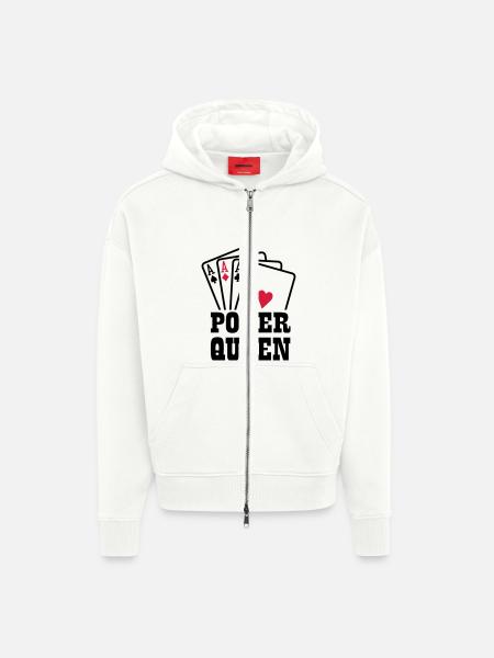Poker Queen - Zip Hoodie - made by SPREAD - OFF WHITE
