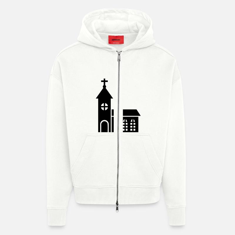 Kirche - Zip Hoodie - made by SPREAD - OFF WHITE