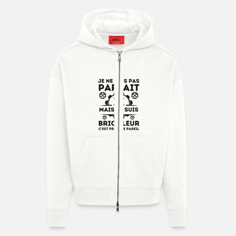 Pas parfait mais bricoleur 2 - Veste à capuche bio épaisse oversize fabriqué en UE - OFF WHITE