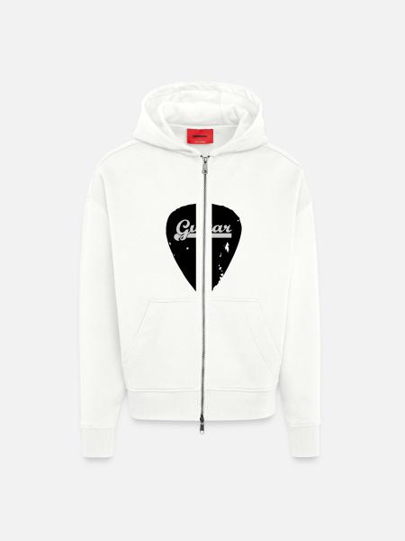 guitar - Zip Hoodie - made by SPREAD - OFF WHITE