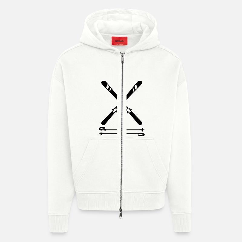 Ski - Veste à capuche bio épaisse oversize fabriqué en UE - OFF WHITE