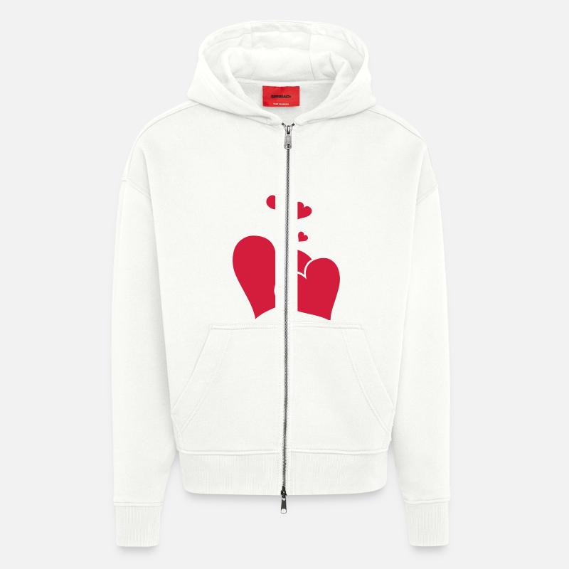 herzen_001 - Zip Hoodie - made by SPREAD - OFF WHITE