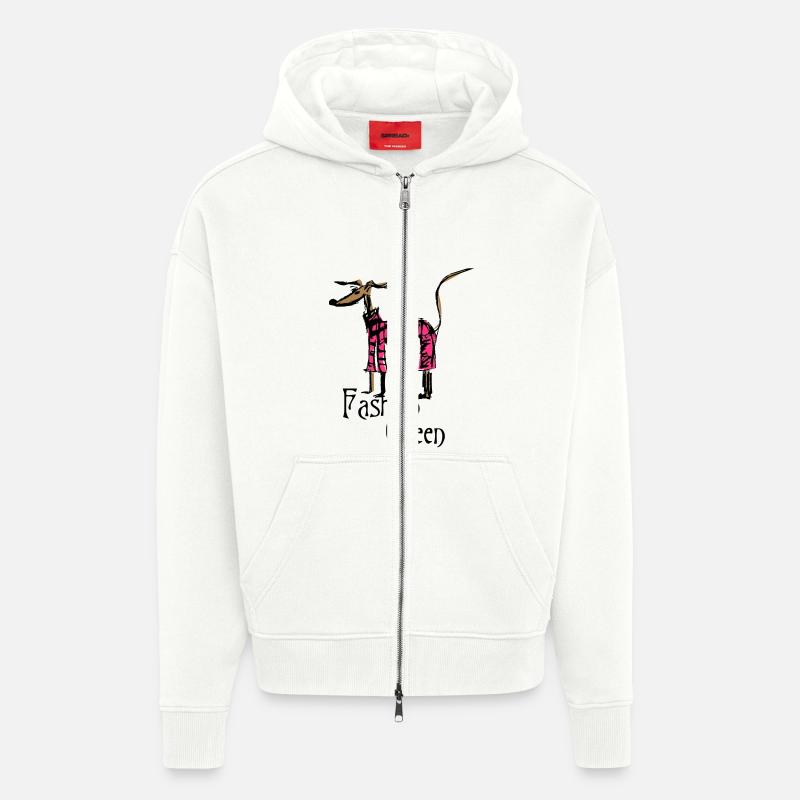 reine de la mode - Veste à capuche bio épaisse oversize fabriqué en UE - OFF WHITE