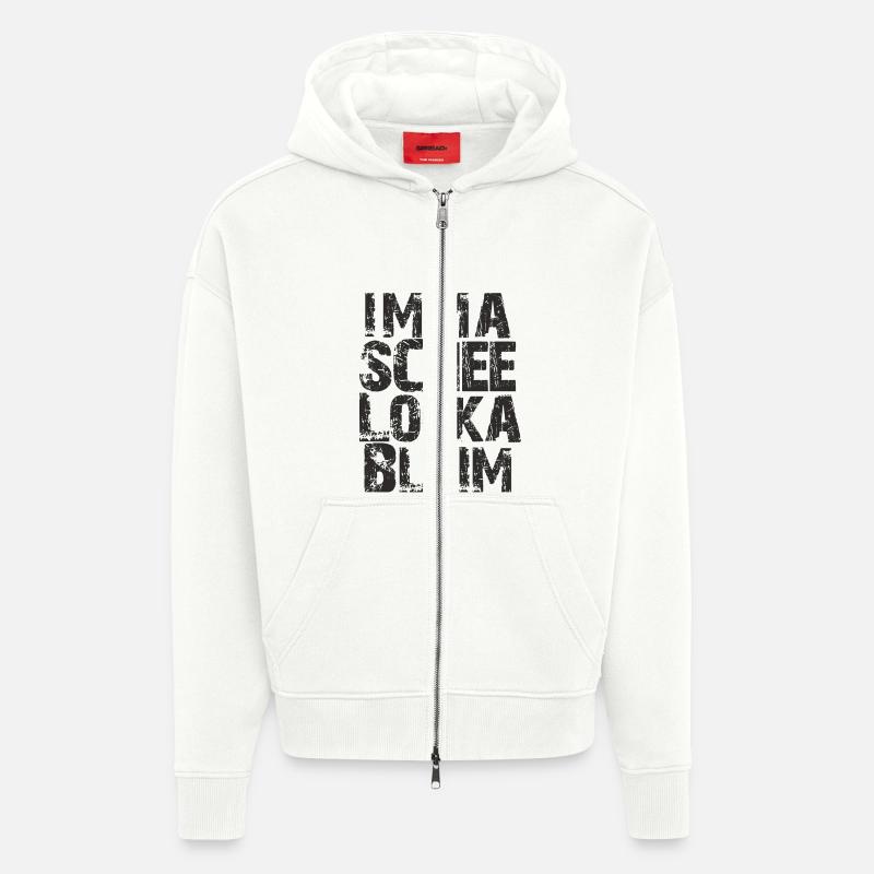 imma schee locka bleim - Zip Hoodie - made by SPREAD - OFF WHITE