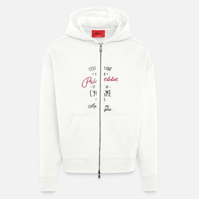 princesse et Cyclisme - Veste à capuche bio épaisse oversize fabriqué en UE - OFF WHITE