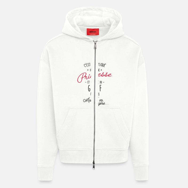 princesse et Golf - Veste à capuche bio épaisse oversize fabriqué en UE - OFF WHITE