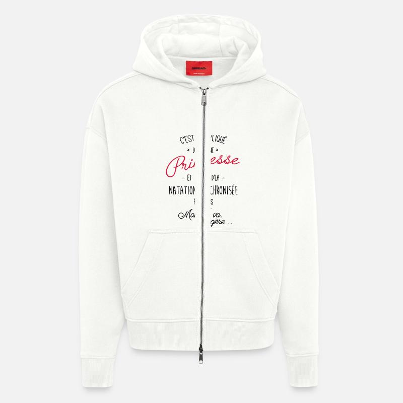 princesse et Natation synchronisée - Veste à capuche bio épaisse oversize fabriqué en UE - OFF WHITE