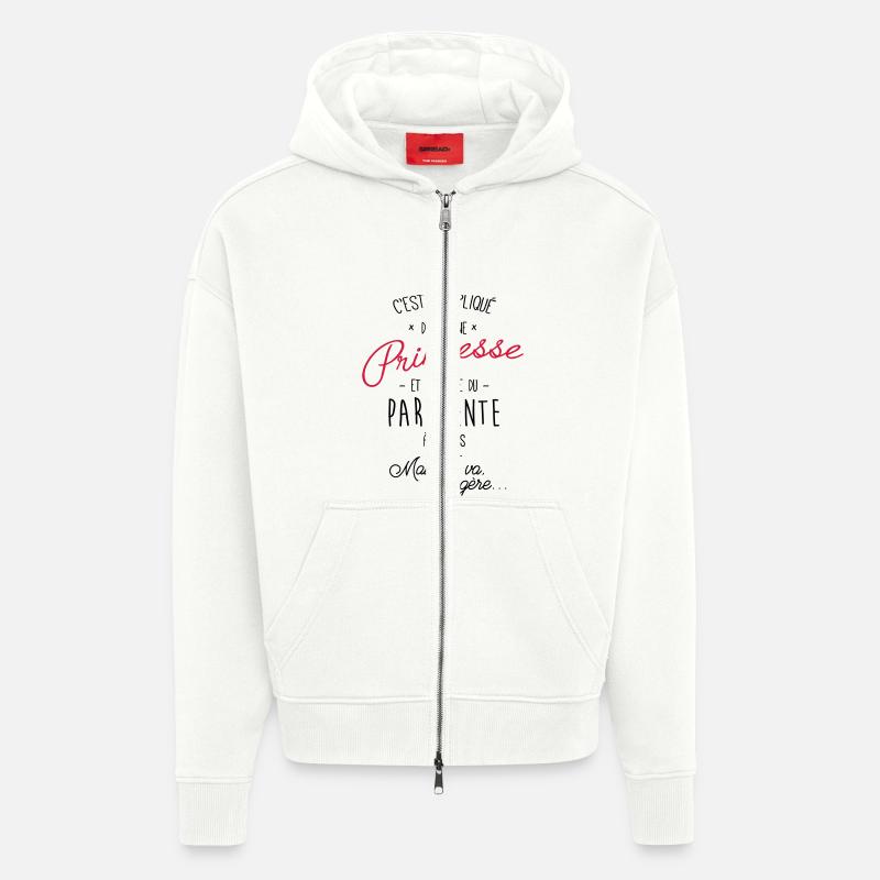 princesse et Parapente - Veste à capuche bio épaisse oversize fabriqué en UE - OFF WHITE