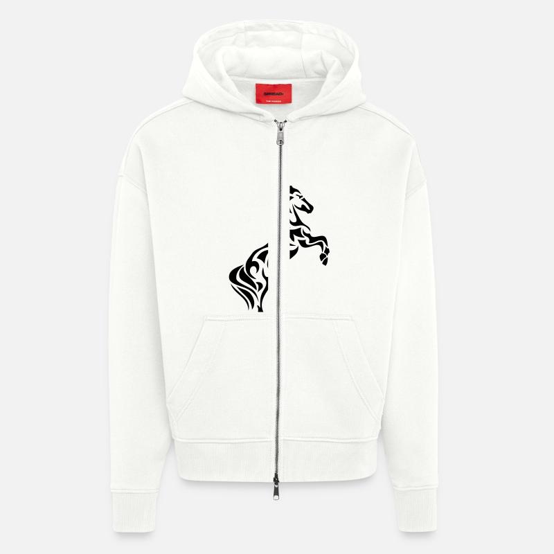 Pferd Pferd Tribal1 - Zip Hoodie - made by SPREAD - OFF WHITE