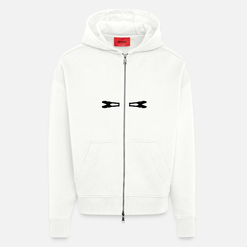 cross x_vec_1 de - Zip Hoodie - made by SPREAD - OFF WHITE
