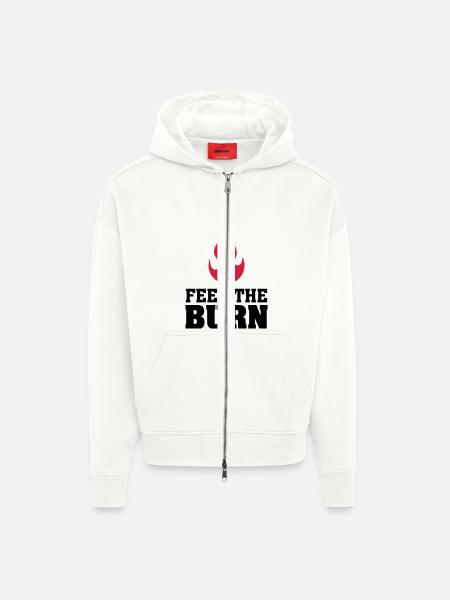 Feel The Burn (Flame) - Zip Hoodie - made by SPREAD - OFF WHITE