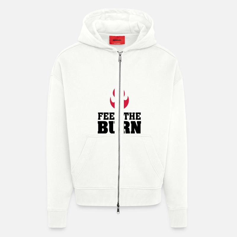 Feel The Burn (Flame) - Zip Hoodie - made by SPREAD - OFF WHITE