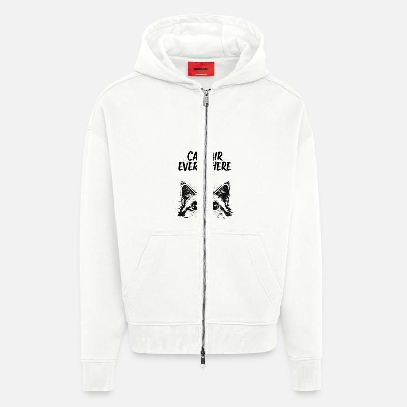 Lèvres bouche baiser cadeau - Veste à capuche bio épaisse oversize fabriqué en UE - OFF WHITE