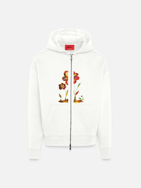 Blumen - Zip Hoodie - made by SPREAD - OFF WHITE