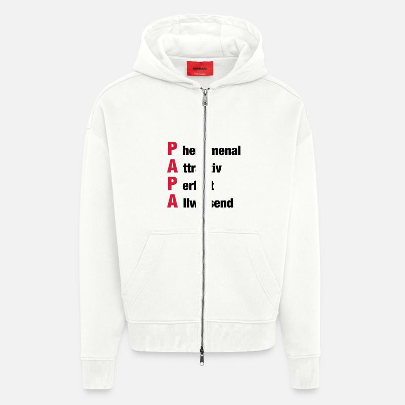 Papa - Zip Hoodie - made by SPREAD - OFF WHITE