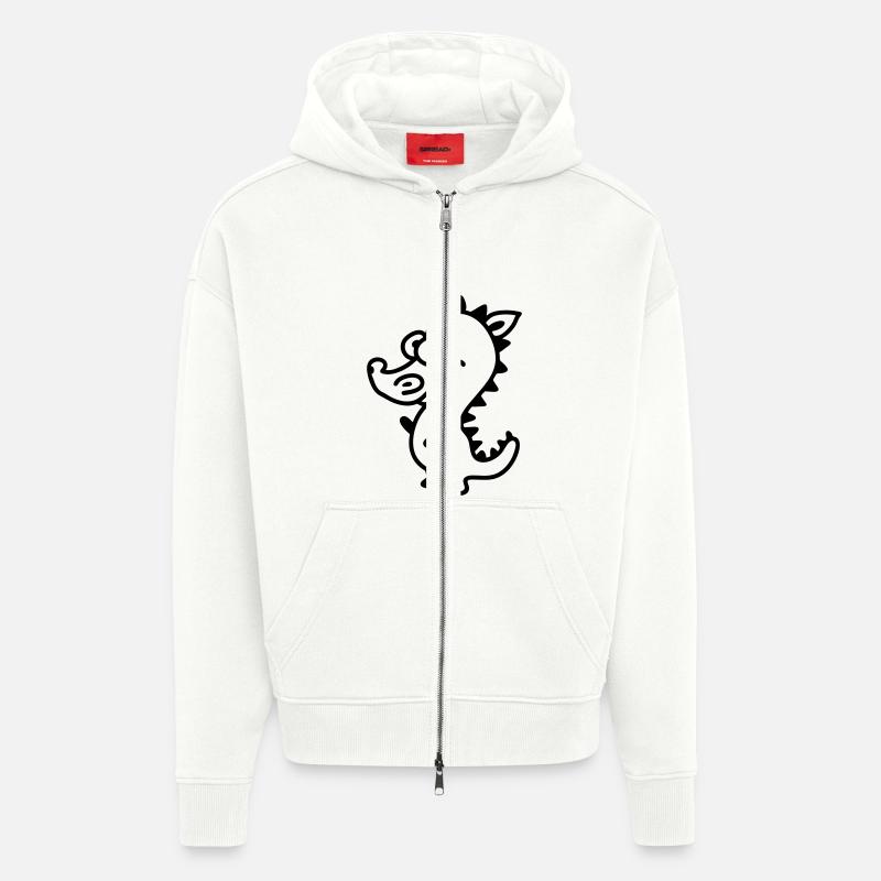 Drachen - Line - Zip Hoodie - made by SPREAD - OFF WHITE