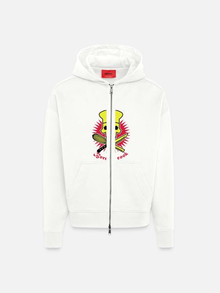 born_to_cook_3c - Zip Hoodie - made by SPREAD - OFF WHITE