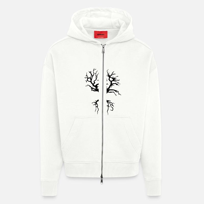 tree_vec_1 de - Zip Hoodie - made by SPREAD - OFF WHITE
