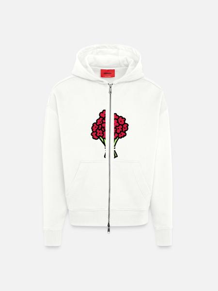 Bouquet 3 - Zip Hoodie - made by SPREAD - OFF WHITE